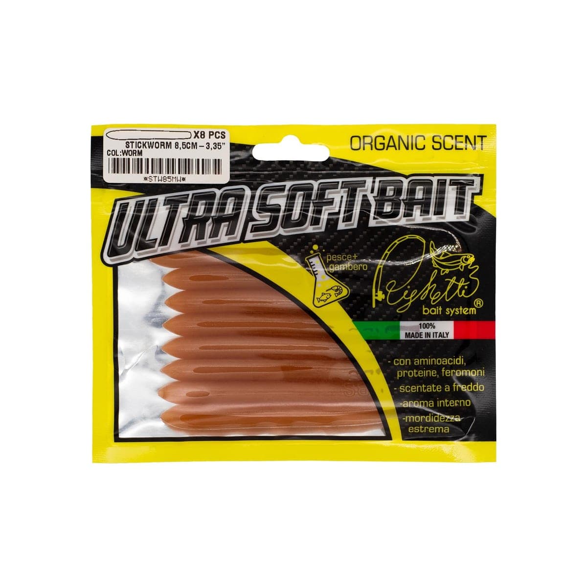 Busta di otto Stickworm marrone lombrico