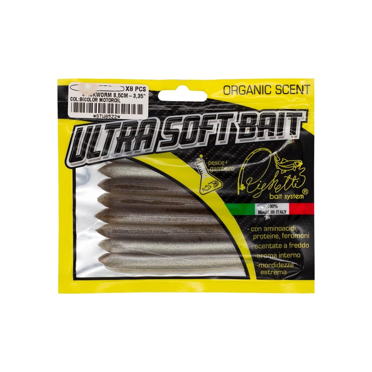 Busta di otto Stickworm motoroil con ventre chiaro e glitter