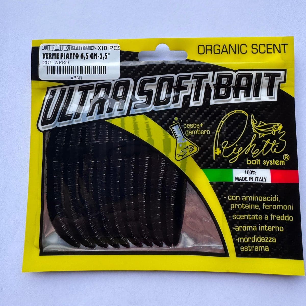 Busta di dieci vermi piatti neri